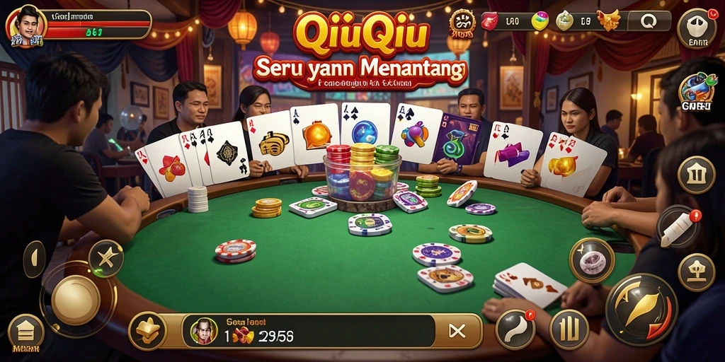Tampilan gameplay QiuQiu yang menarik dan interaktif.