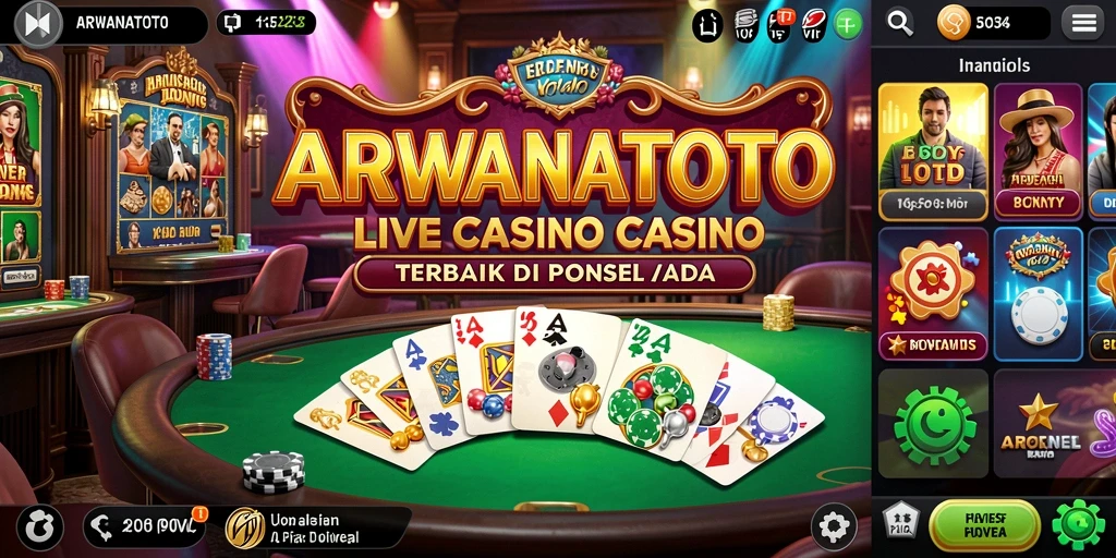 Tampilan screenshot gameplay Live Casino ARWANATOTO yang menarik dan interaktif.