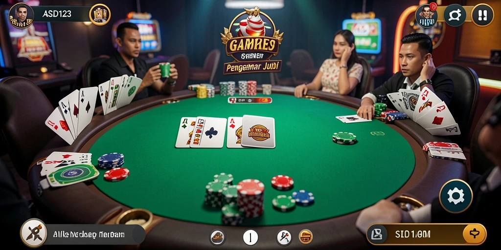Tampilan menarik dari gameplay Poker di ASD123.