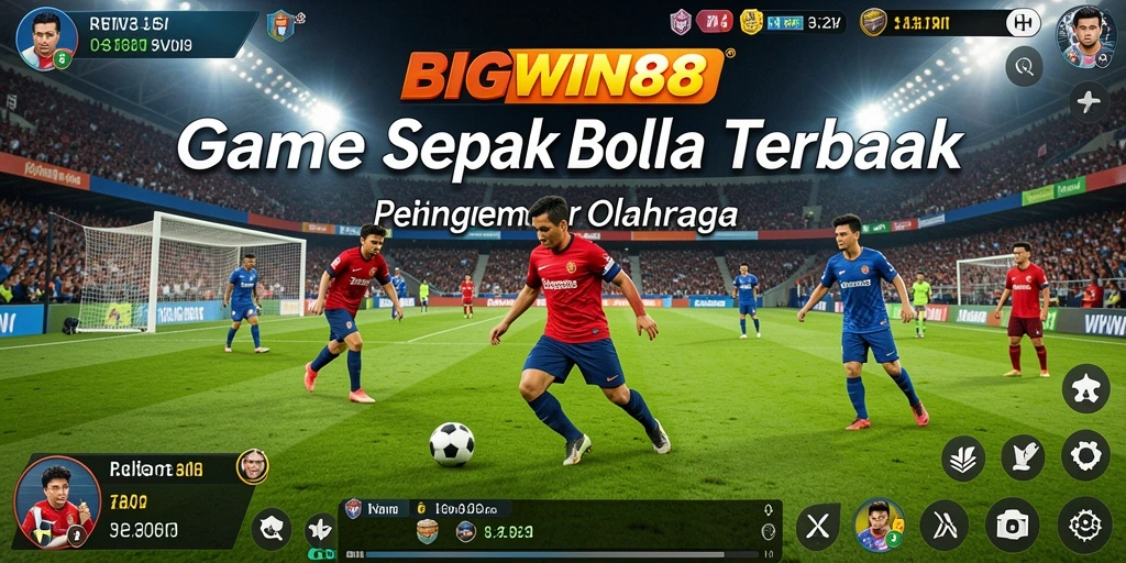 Screenshot gameplay BIGWIN88 dengan aksi menarik dalam pertandingan sepak bola.