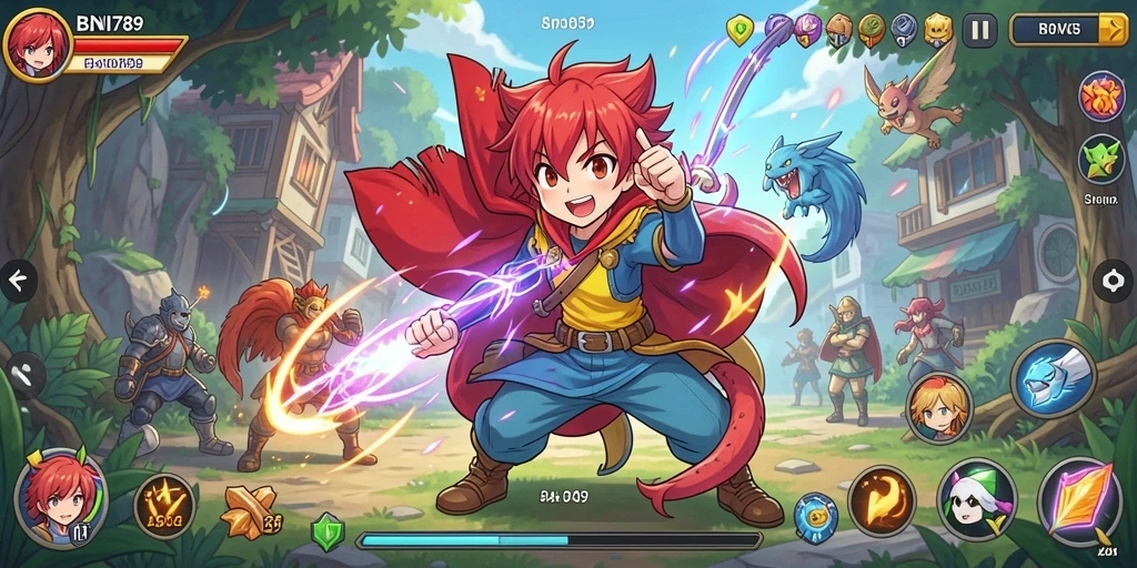 Gameplay seru BNI789 dengan karakter Anime menawan.