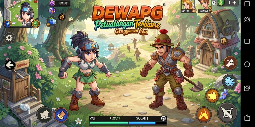Tampilan gameplay DEWAPG yang dinamis dan penuh aksi.