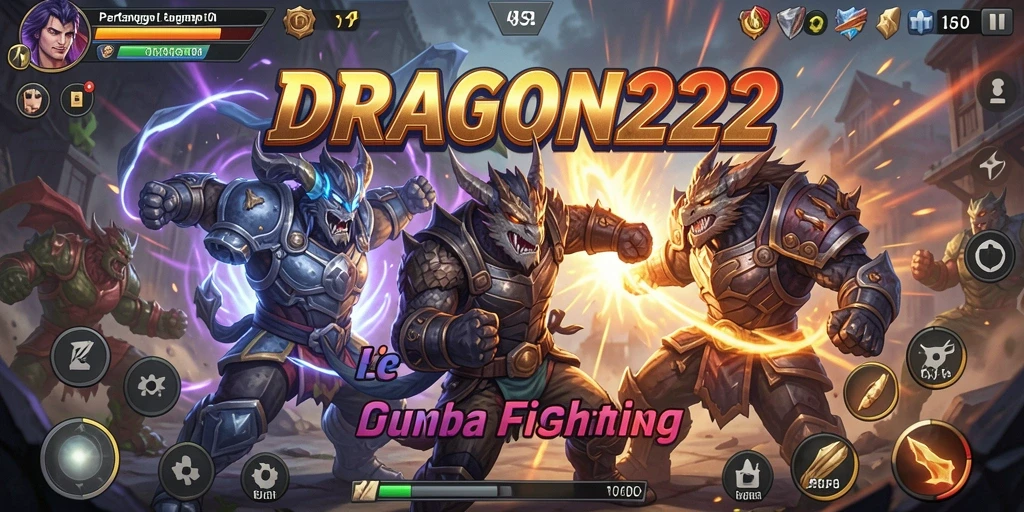 Tampilan pertarungan seru dalam game Fighting DRAGON222.