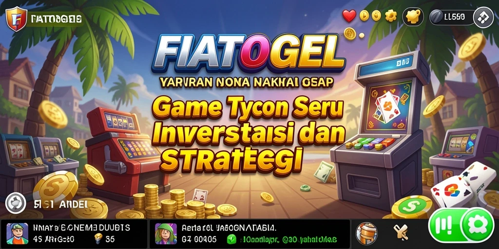 Screenshot utama FIATOGEL menunjukkan pemain mengelola bisnis dengan strategi cerdas.
