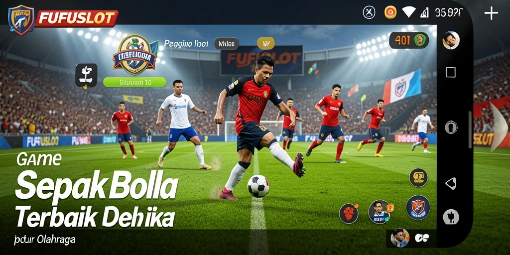 Tangkapan layar FUFUSLOT menampilkan aksi gameplay sepak bola yang mendebarkan.