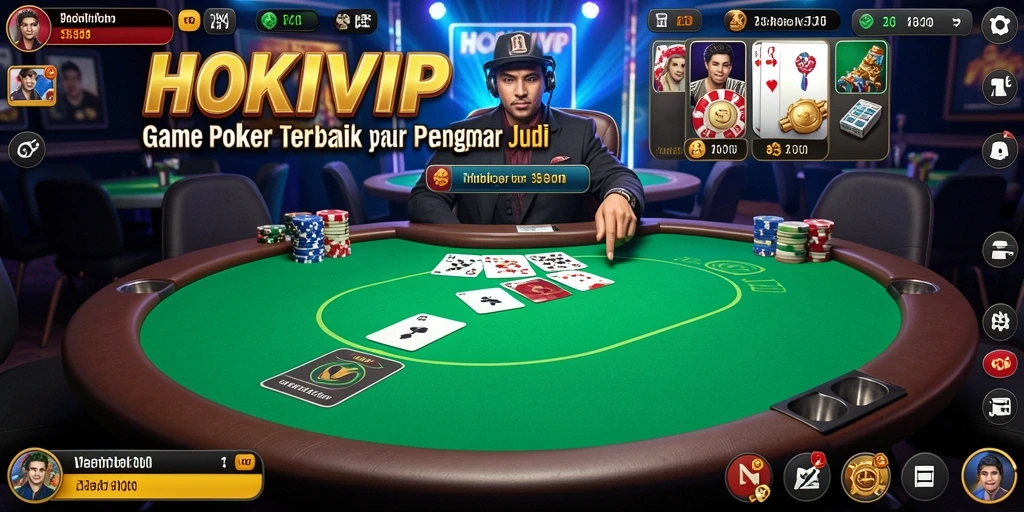 Screenshot HOKIVIP menunjukkan suasana bermain Poker yang menarik dan kompetitif.