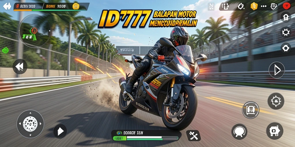 Gameplay mendebarkan dari balapan motor dalam ID777.