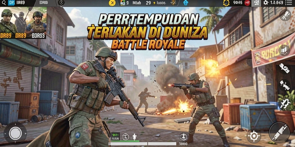 Gameplay seru dari IDR89 dengan aksi pertempuran Battle Royale.