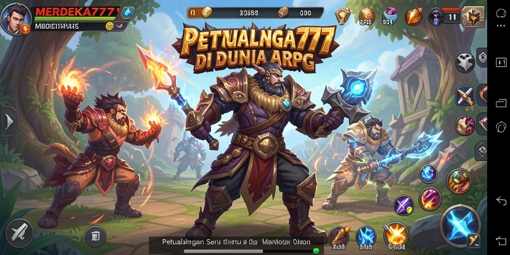 Tampilan gameplay seru dalam game ARPG MERDEKA777.