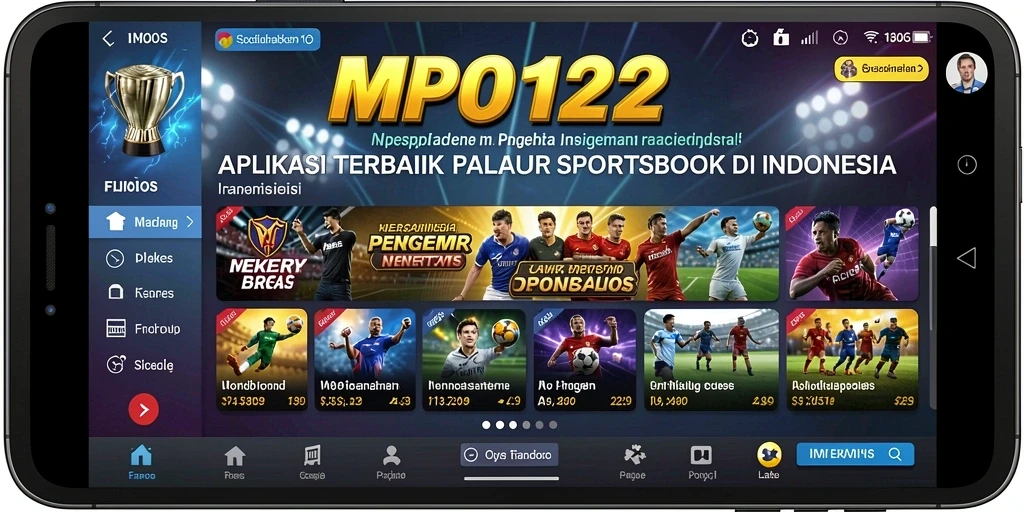 Tampilan utama MPO1221 menampilkan berbagai pilihan olahraga untuk taruhan.