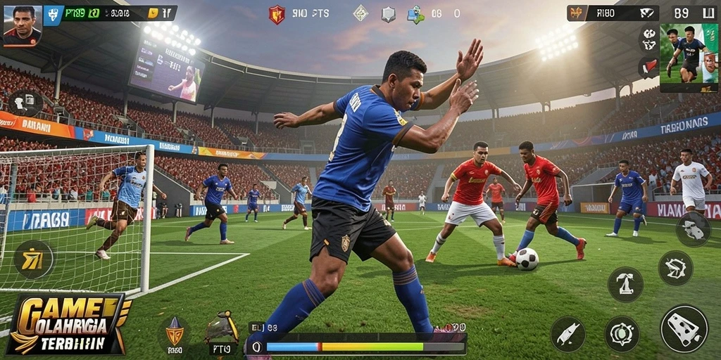 Screenshot utama PT89 menampilkan aksi seru dalam permainan olahraga.