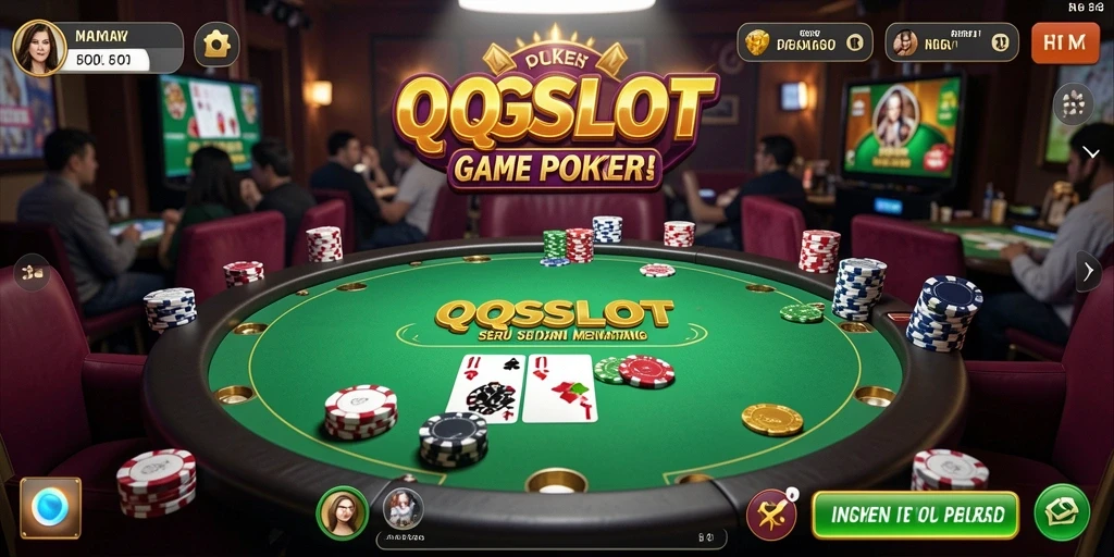 Tampilan gameplay Poker yang menegangkan di QQSLOT.