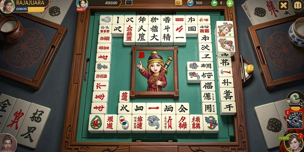 Tampilan gameplay seru dalam game Mahjong RAJAJUARA.