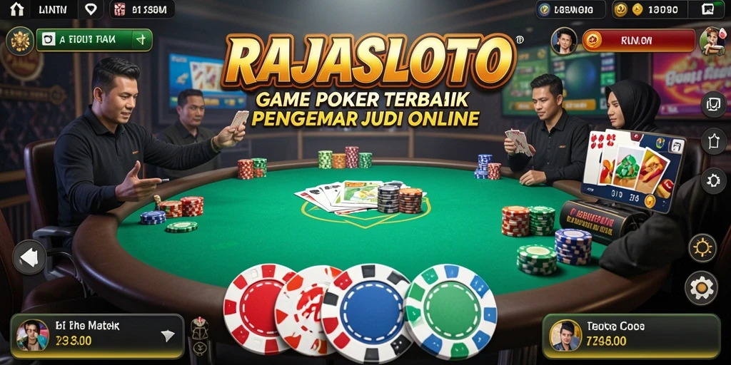 Tampilan menarik dari gameplay Poker di RAJASLOTO.