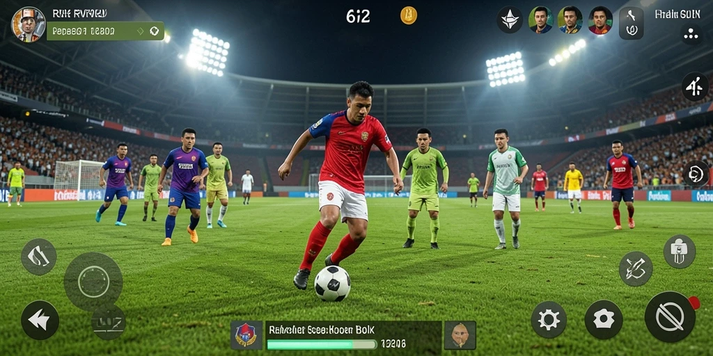 Tampilan gameplay menarik dari RVIP2 dengan aksi sepak bola intens.
