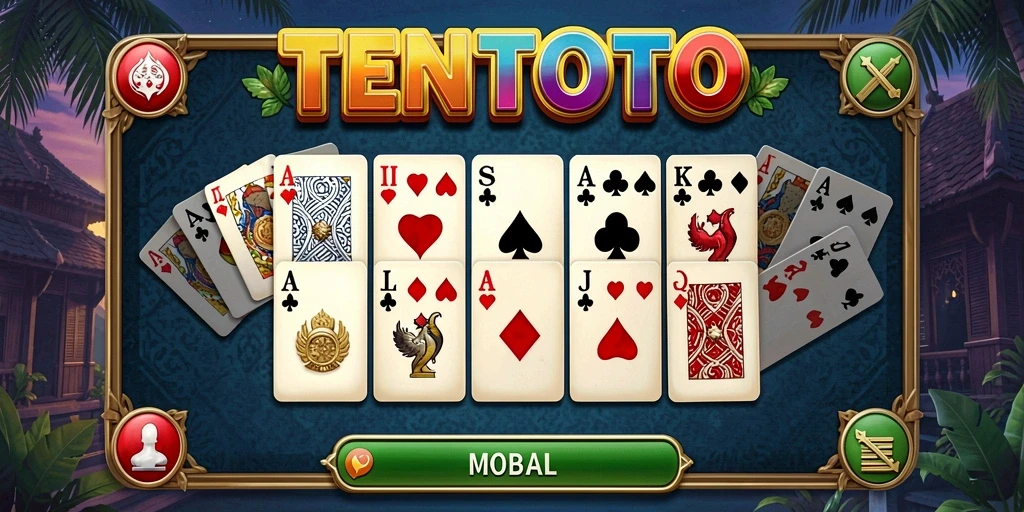 Screenshot gameplay TENTOTO menampilkan aksi seru permainan domino.