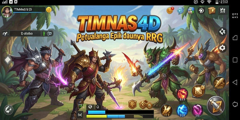 Screenshot TIMNAS4D menampilkan aksi seru dalam pertempuran RPG.