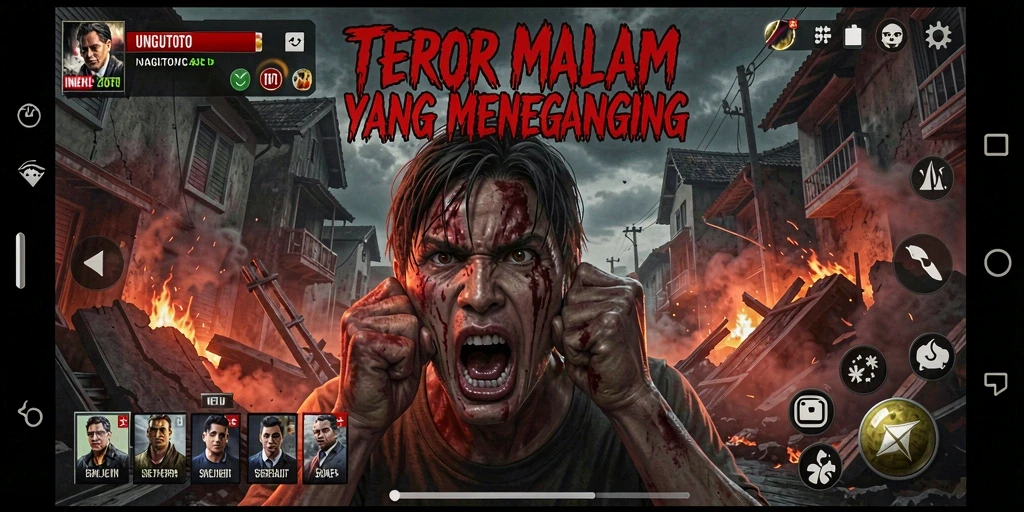 Screenshot UNGUTOTO menampilkan suasana mencekam dalam gameplay horor.
