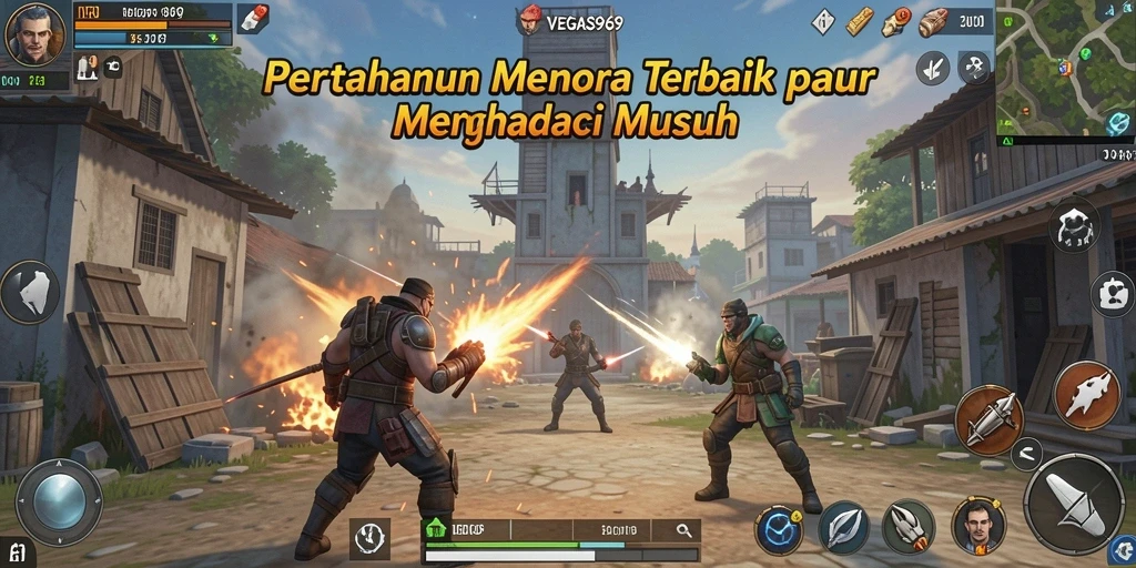 Gameplay mendebarkan Tower Defense dalam VEGAS969.